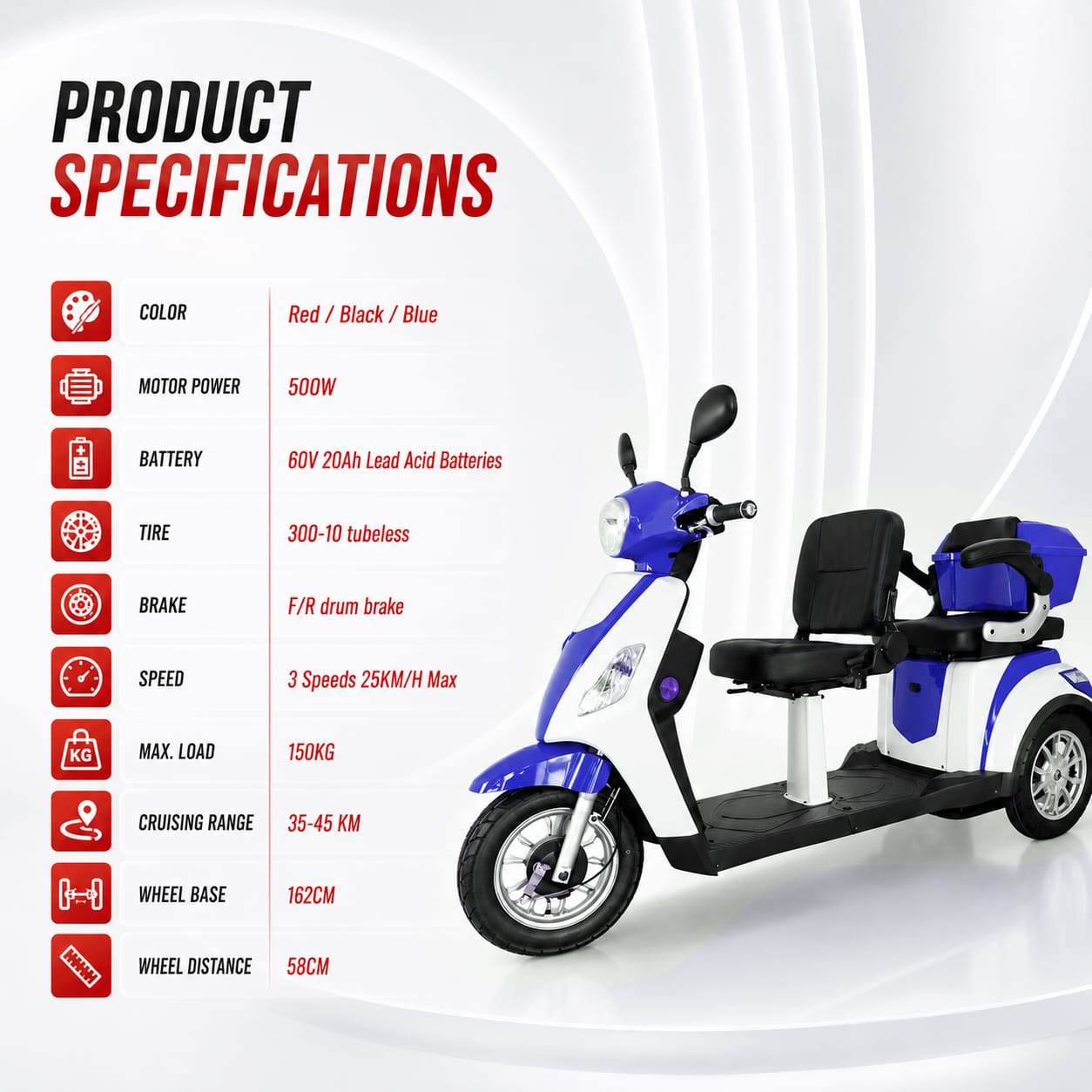 Dual-Seat Scooter XLSR-3L